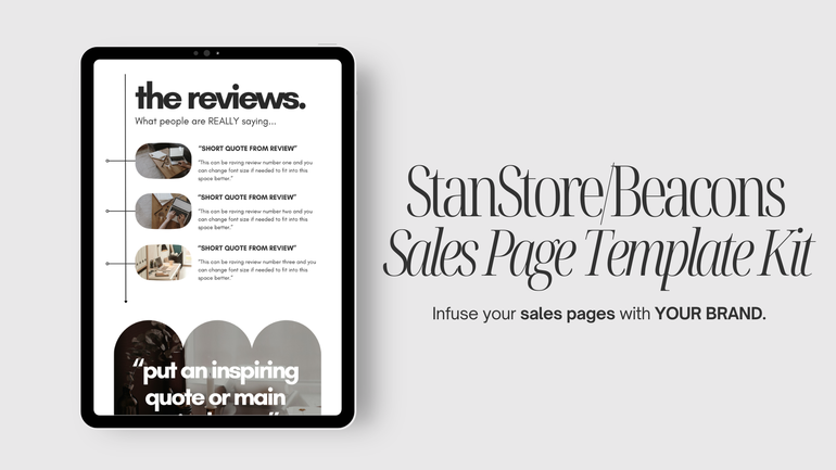 StanStore/Beacons Sales Page Template Kit ↓ by @kristenraine | Stan