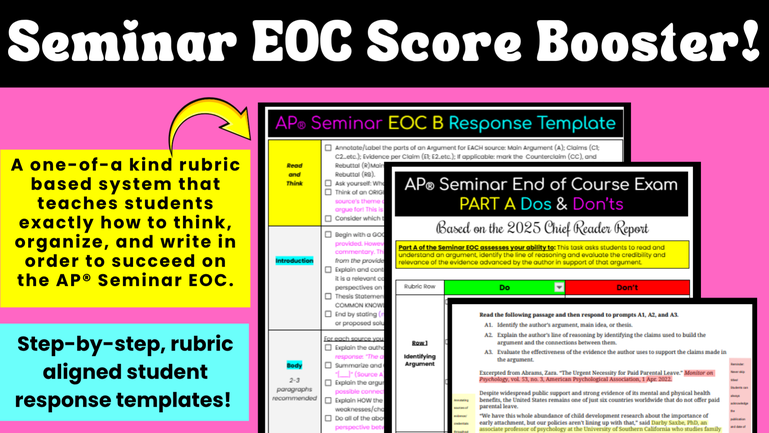 Seminar EOC Score Booster System™ by @CapstoneQueen | Stan