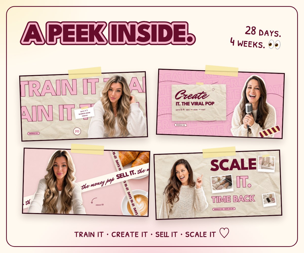 A peek inside: Train it, Create it, Sell it, Scale it