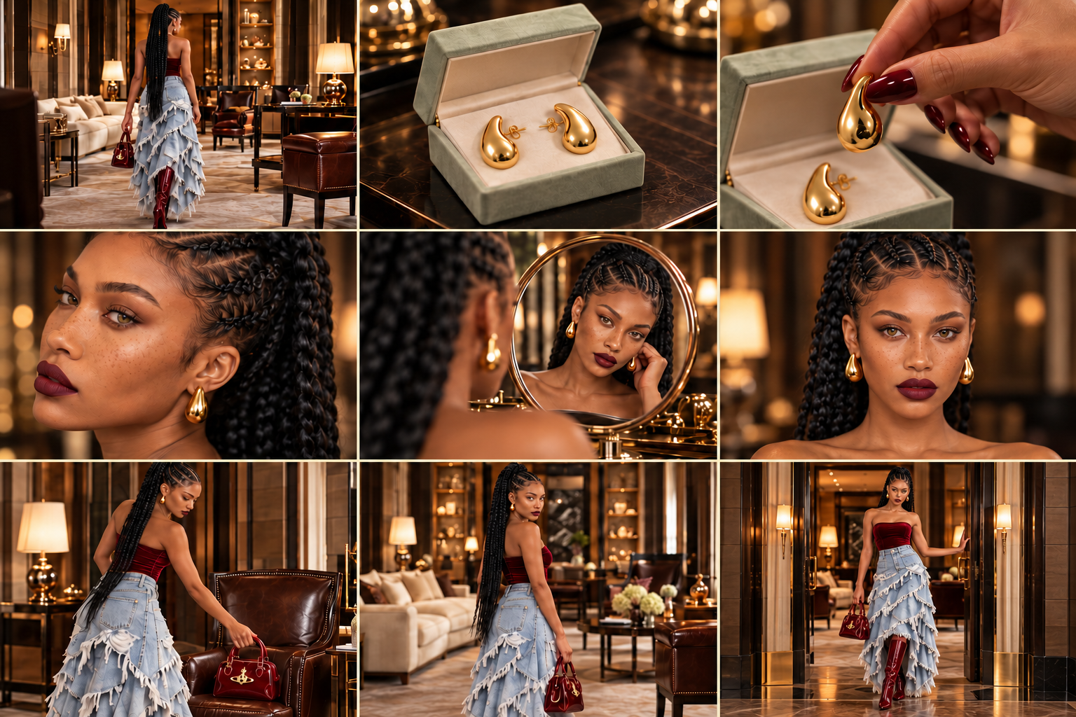 Myla gold-earring fashion campaign gallery